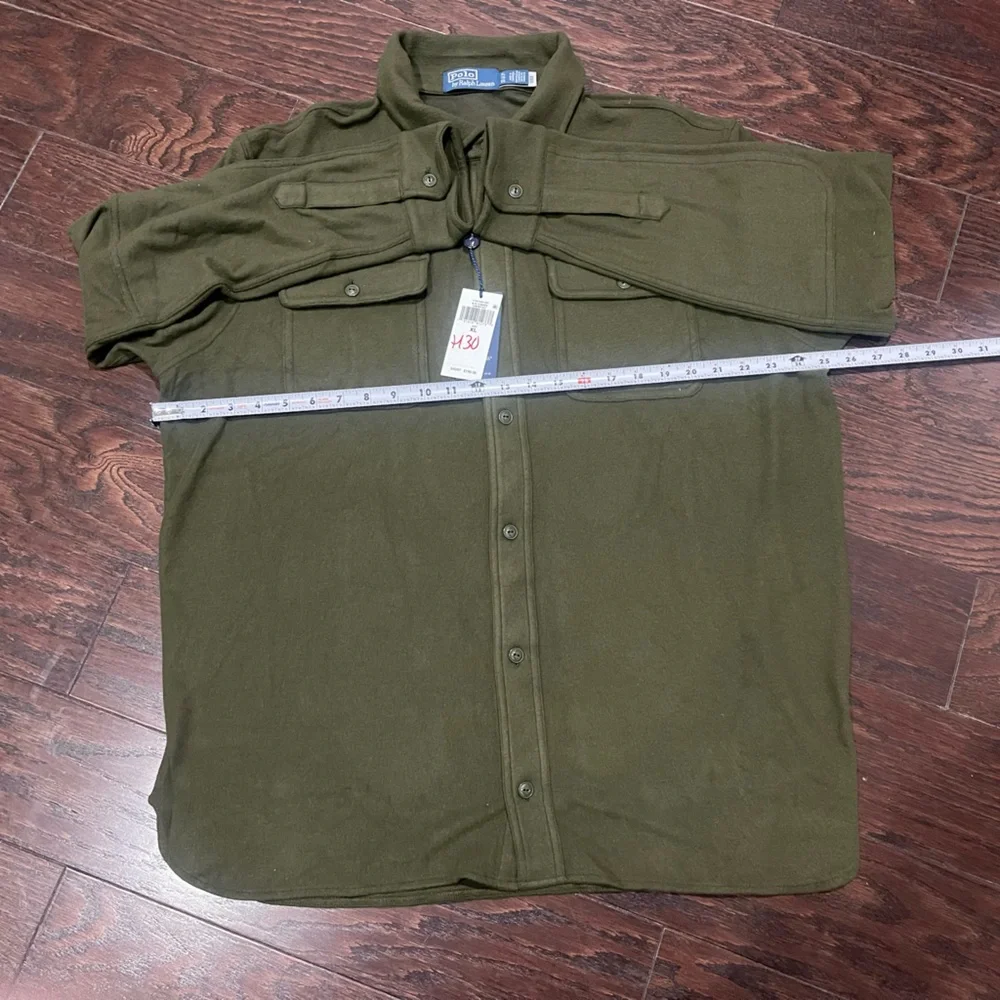 Polo Ralph Lauren Men Classic Fit Knit Flannel Workshirt  Olive Size X-Large NEW